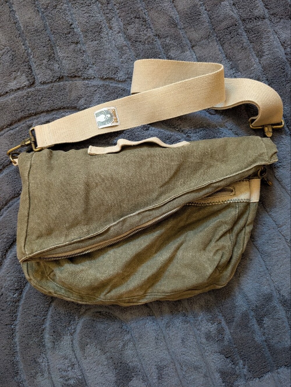 Vintage Hemp Simple Brand Mesanger Bag